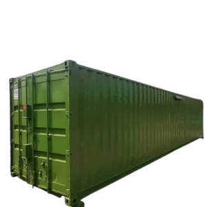 40FT Open Top Shipping Container at construction site, featuring removable top for easy loading of oversized cargo.