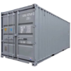 A 30FT One Trip Shipping Container displayed in pristine condition at a shipping yard, showcasing its durable steel construction and secure locking system. The container is shown with doors open, emphasizing its spacious interior, ideal for transporting and storing large quantities of goods