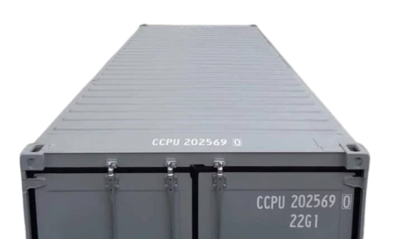 30FT One Trip Shipping Container in shipping yard, featuring like-new durable steel construction and secure locking system for safe cargo transport and storage.